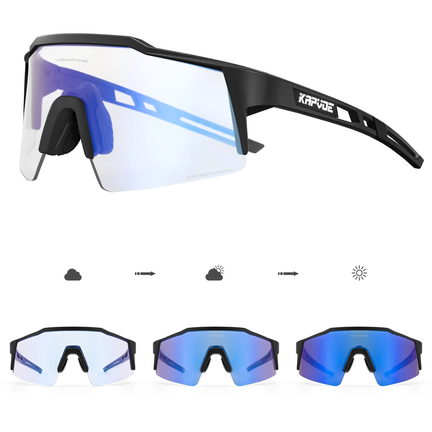 Kapvoe Photochromic Cycling Sunglasses