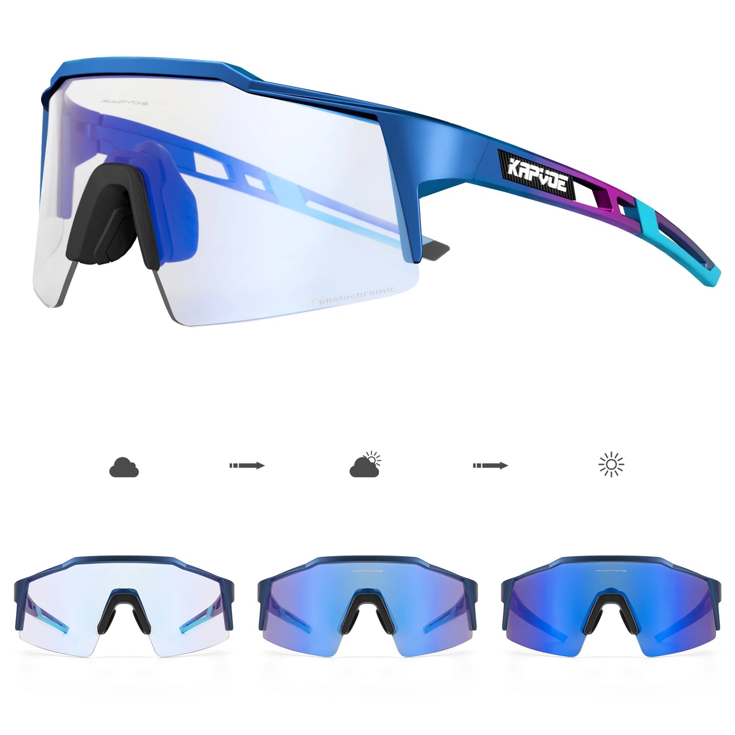 Kapvoe Photochromic Cycling Sunglasses