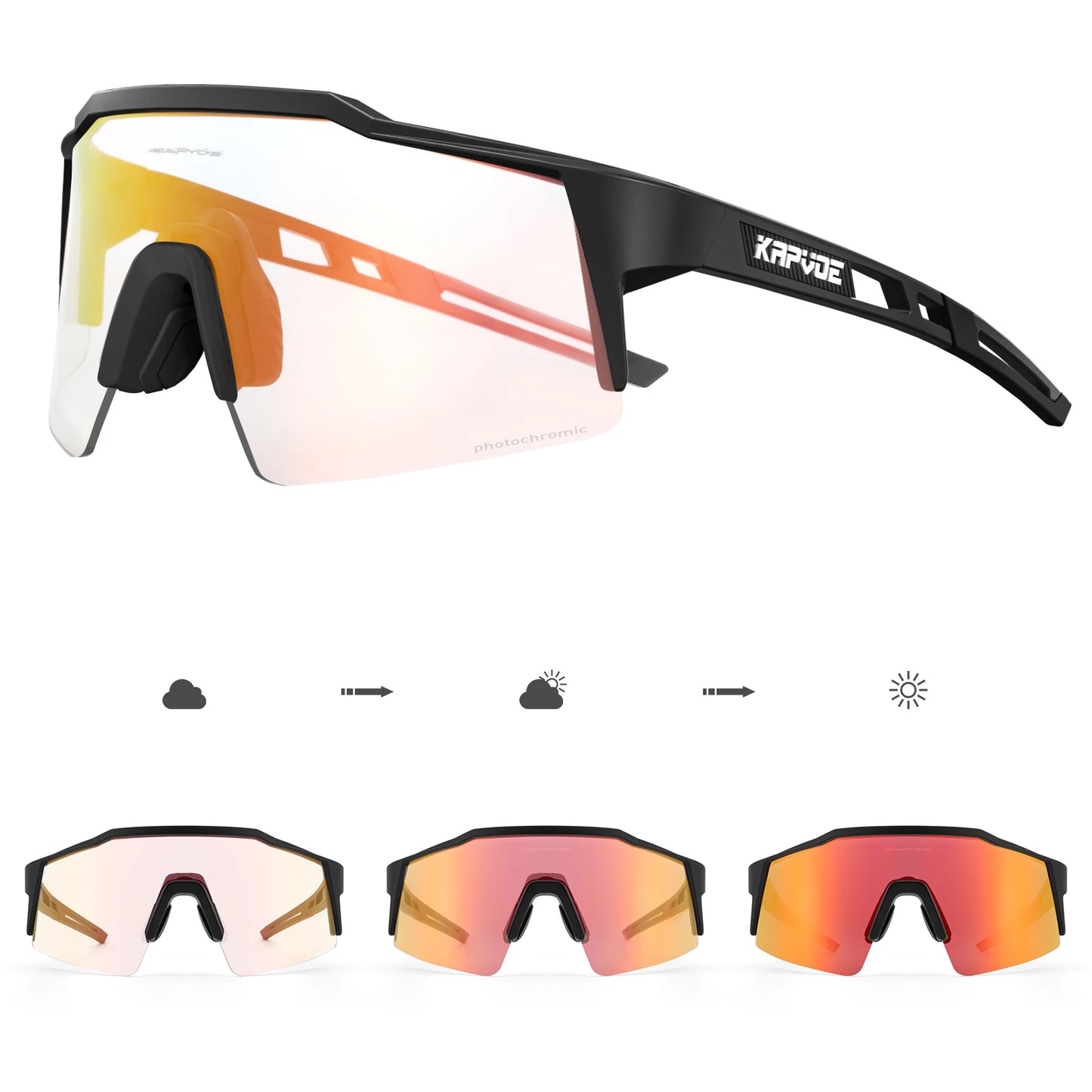 Kapvoe Photochromic Cycling Sunglasses