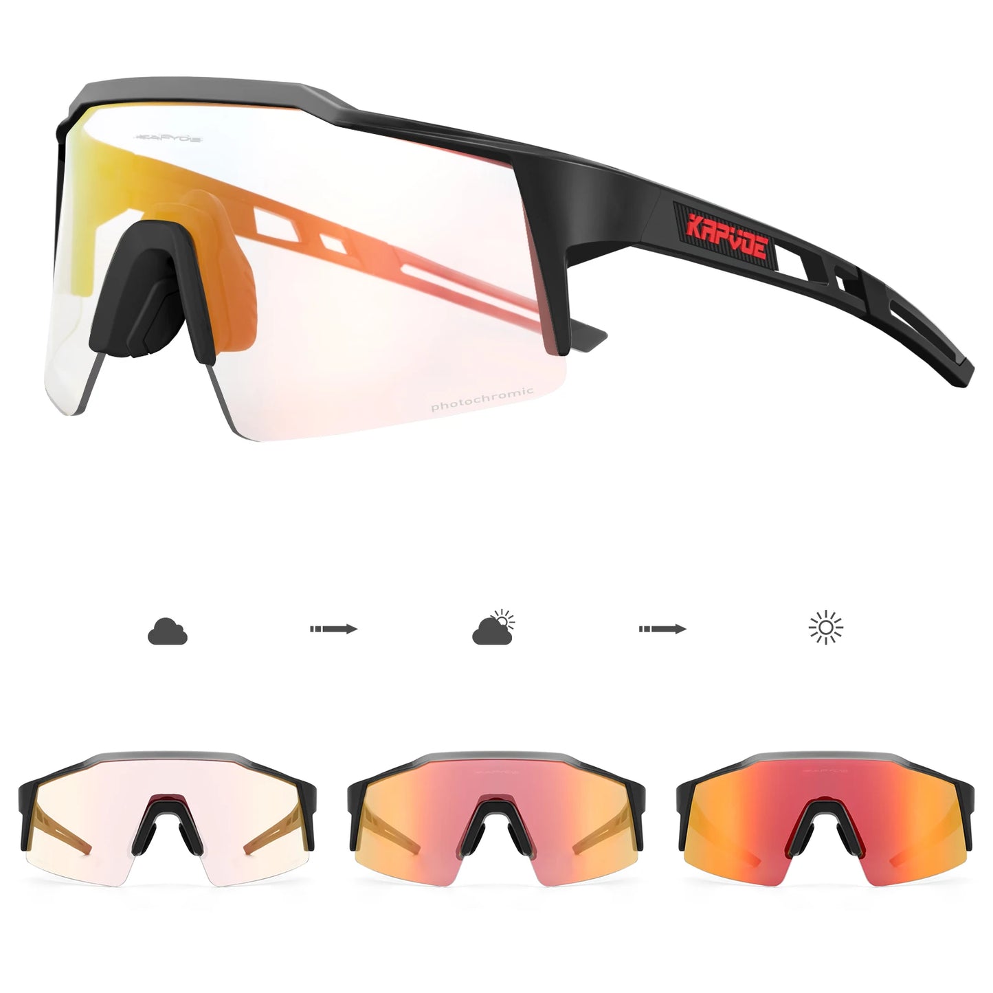 Kapvoe Photochromic Cycling Sunglasses